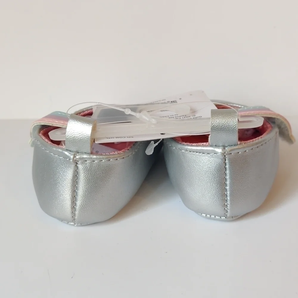 NWT Child of mine  baby girls soft sole shoes newborn size​​​​​​​​​